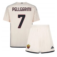 Billiga AS Roma Lorenzo Pellegrini #7 Barnkläder Borta fotbollskläder till baby 2023-24 Kortärmad (+ Korta byxor)